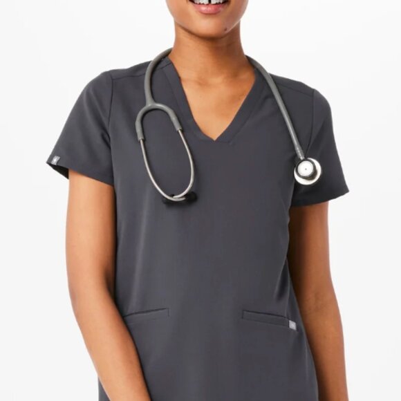 FIGS Charcoal Casma Scrub Top (L) - Picture 4 of 6